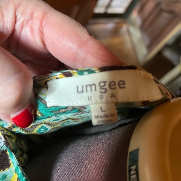 Umgee Black and Teal Long Sleeve Tunic or Dress - Picture 5 of 6